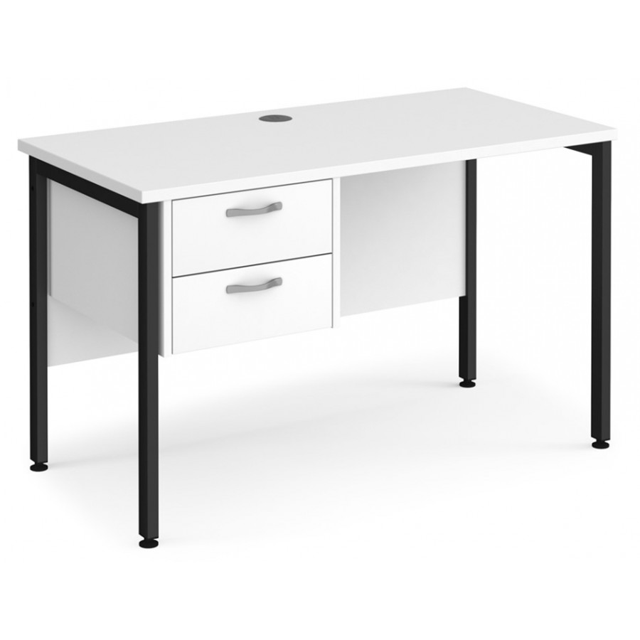 Maestro H Frame Shallow Desk with Two Drawer Pedestal